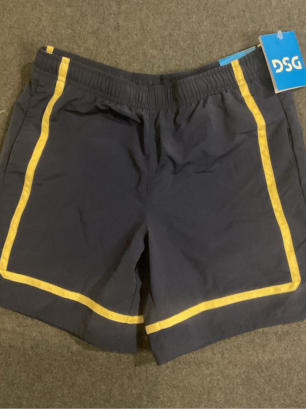 NWT DSG Navy Shorts with Yellow Trim Athletic Fit- Kids